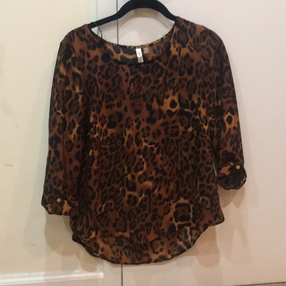 Brown and black blouse